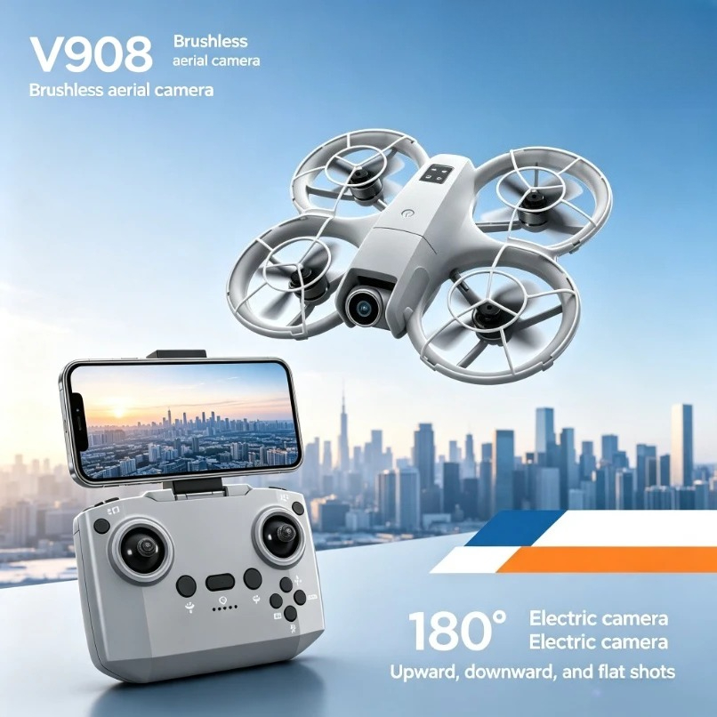 Fpv Brushless Rc Drone 4K - Orijinal V908 Katlanabilir GPS Drone 8K