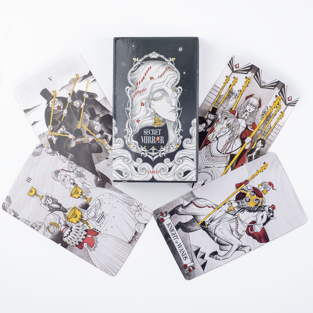 Tarot Cards Deck With Guidebook - Gizli Ayna Tarot Kartları 10.3*6Cm Monokrom