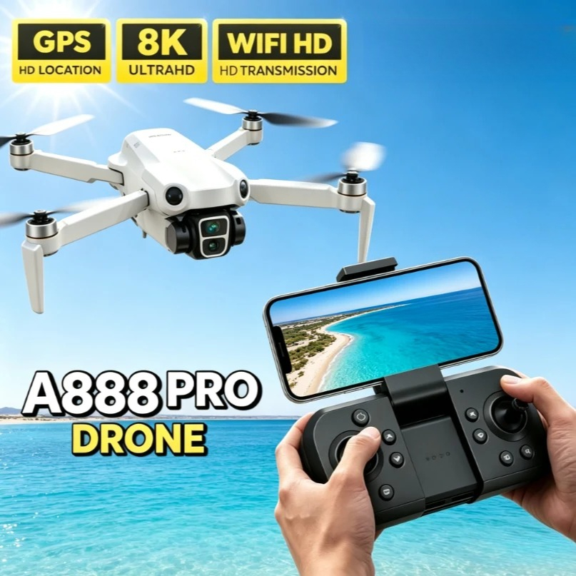 Fpv Brushless Rc Drone 4K - Orijinal A888 GPS FPV Drone Katlanabilir