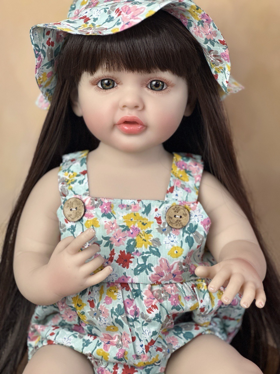 Reborn Baby Doll Silicone Realistic - 22 inç Topluca Tam Vücut Silikon
