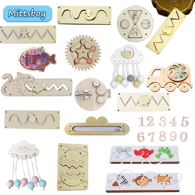 DIY Meşgul Kurulu Montessori E - Montessori Wooden Busy Board Toddler incelemesi ve fiyatı