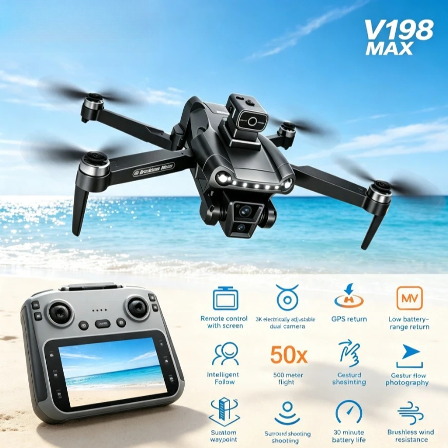 Orijinal V198MAX Katlanabilir  - Fpv Brushless Rc Drone 4K incelemesi ve fiyatı