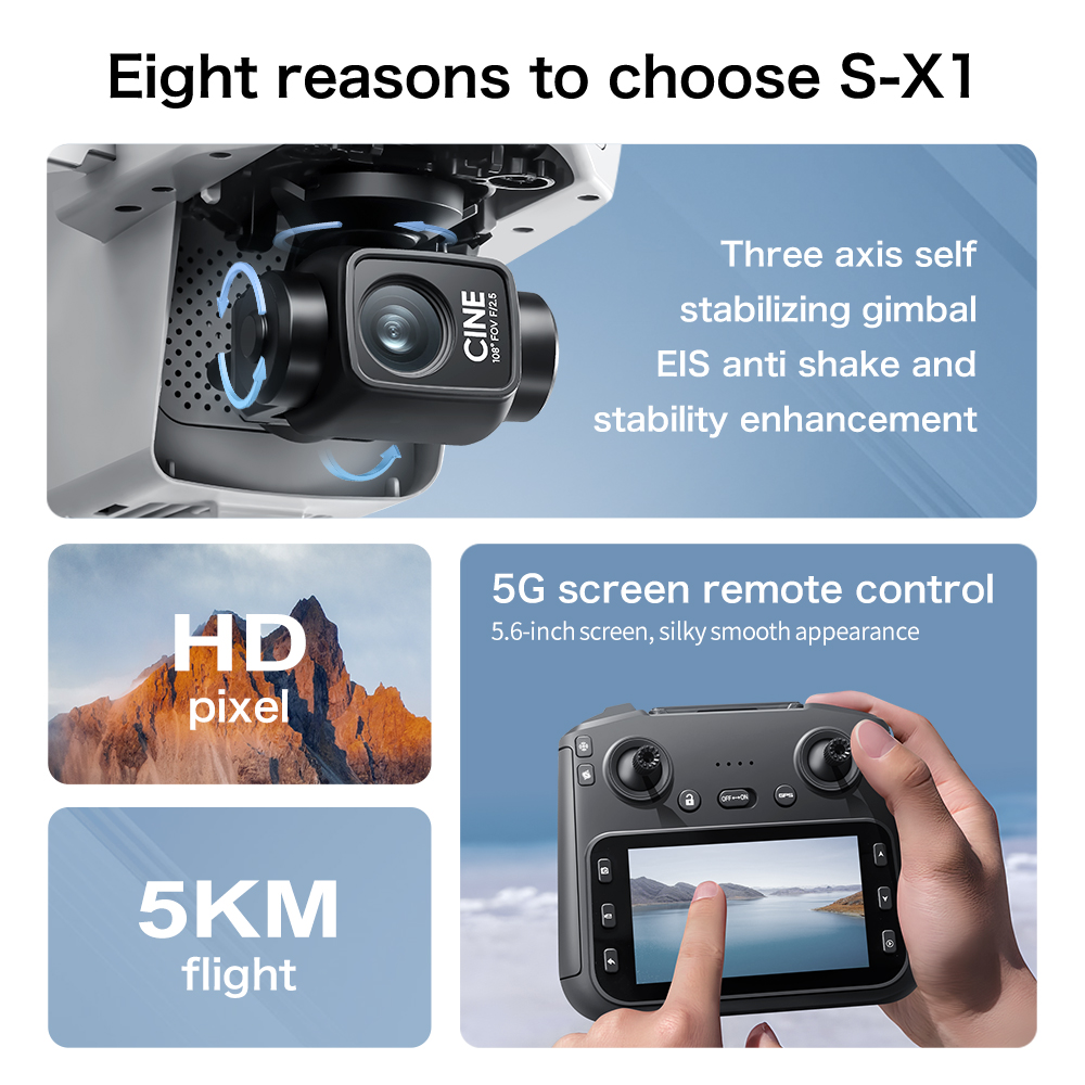 Orijinal S-X1 GPS Drone 8K HD  - Fpv Brushless Rc Drone 4K incelemesi ve fiyatı