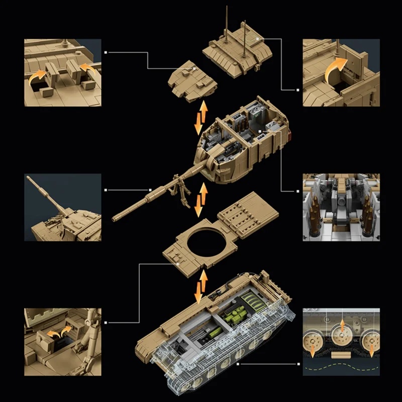 2080 parça İngiliz FV4005 Ağır - Lego Compatible Military Tank incelemesi ve fiyatı