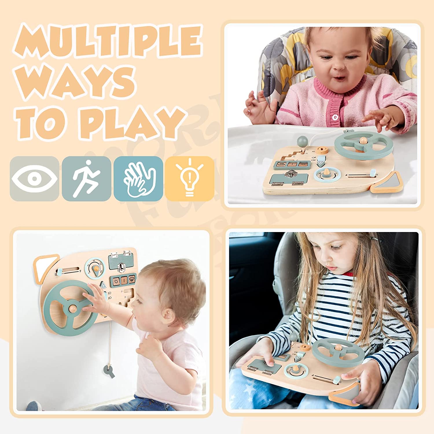 Montessori Oyuncak Direksiyon  - Montessori Wooden Busy Board Toddler incelemesi ve fiyatı